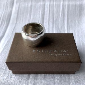 Silpada Ring Wide Band Polished Silver 925 Size 8